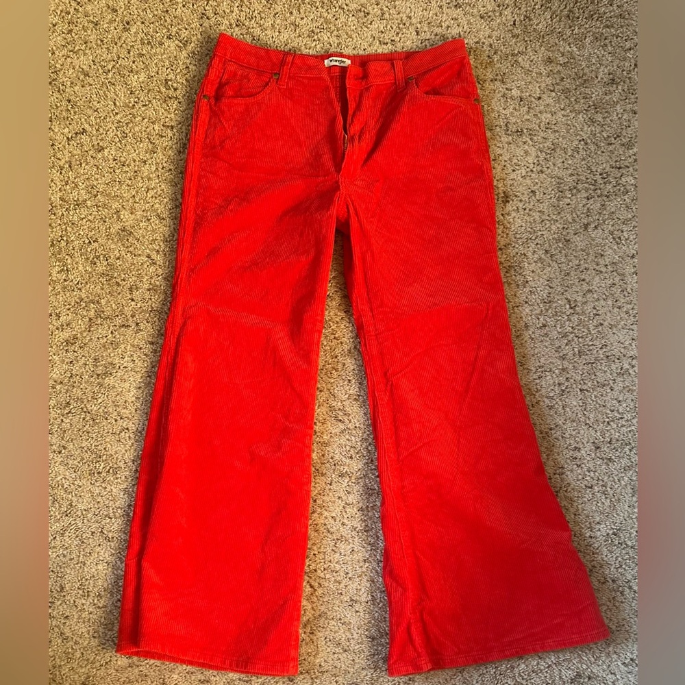 Wrangler Red Corduroy Flare Jeans